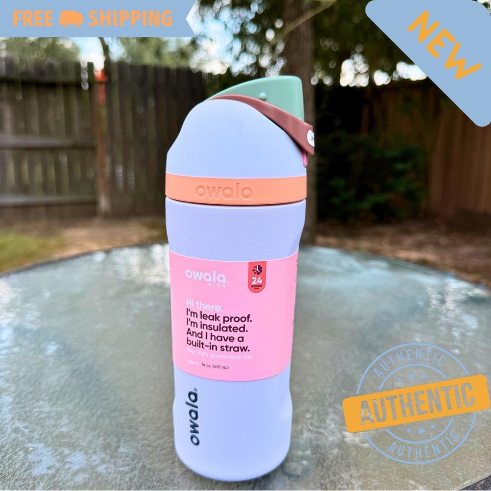Owala Kids FreeSip Water Bottle/ 16oz/ Color:Prewinkle Twinkle- Free Shipping